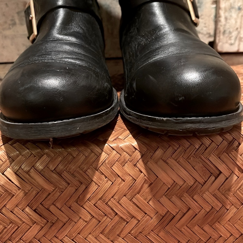 EUC Jimmy Choo Biker Boot, Mid Calf, Gold Hardware /42/12/ - Picture 2 of 10